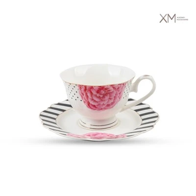 Fine Porcelain khob thiab Saucer